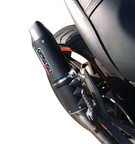 Escape compatible con Cagiva Raptor 1000 2000-2003, Furore Nero, Par de terminales de escape homologados, con db killer extraíbles y tubos de conexión específicos 