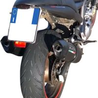 Escape compatible con Cagiva Raptor 1000 2000-2003, Furore Nero, Par de terminales de escape homologados, con db killer extraíbles y tubos de conexión específicos 