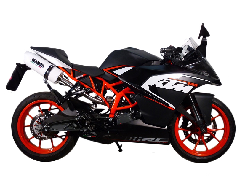 Escape compatible con Ktm Rc 200 2014-2021, Albus Ceramic, Escape legal, homologado, silenciador con db killer desmontable y tubo de conexión específico 