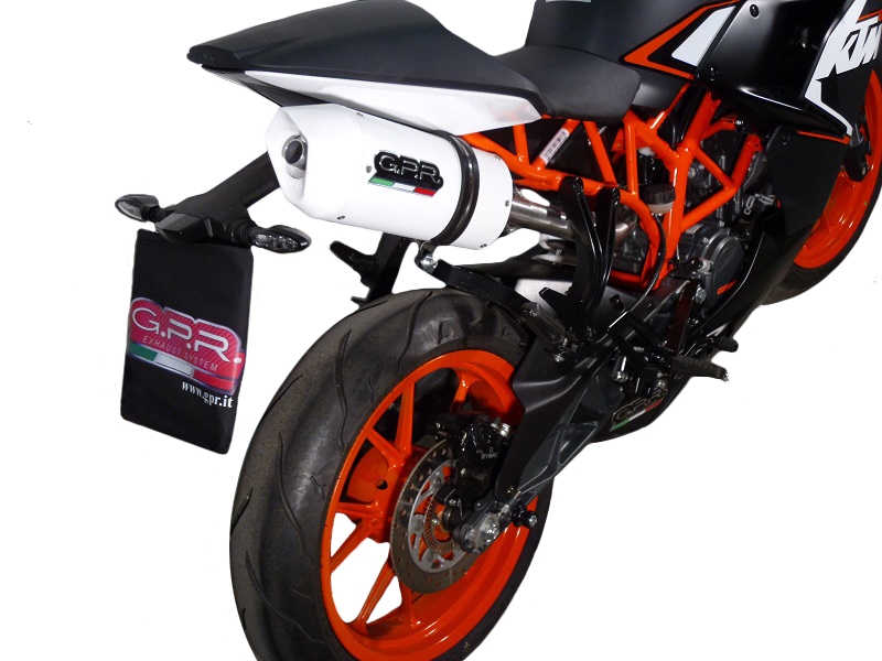 Escape compatible con Ktm Duke 200 2012-2020, Albus Ceramic, Escape legal, homologado, silenciador con db killer desmontable y tubo de conexión específico 