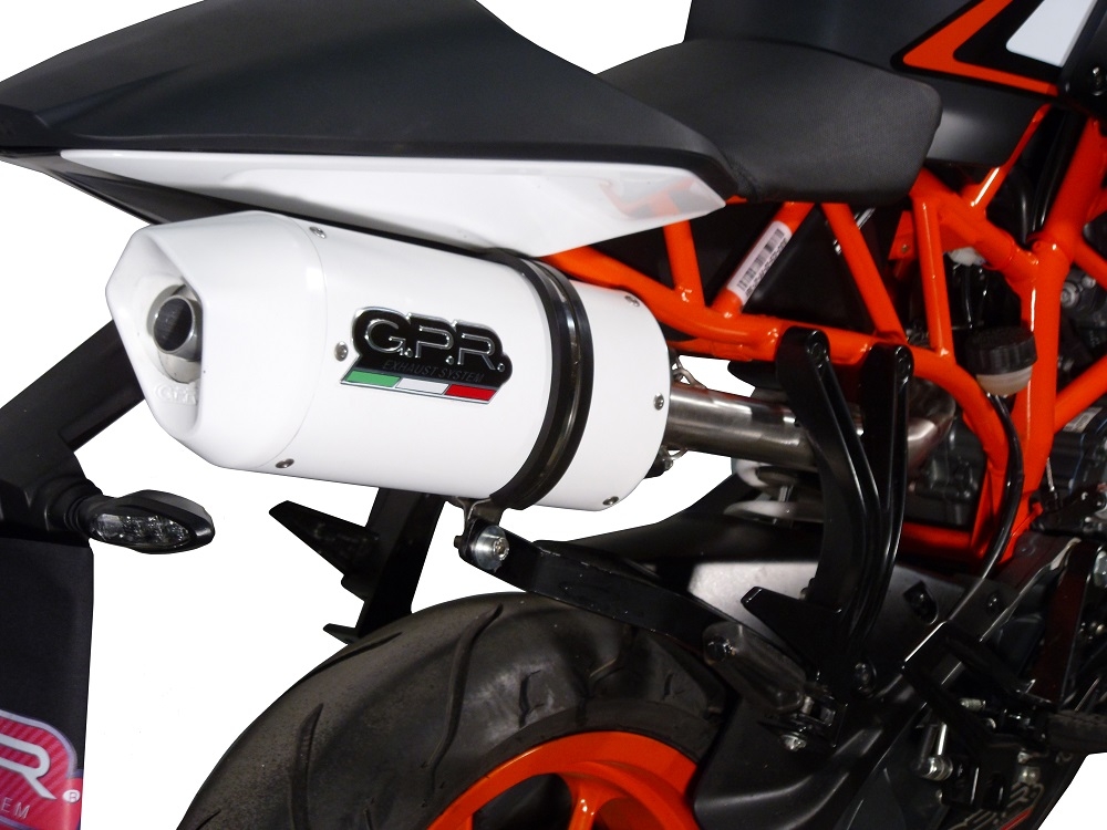 Escape compatible con Ktm Duke 200 2012-2020, Albus Ceramic, Escape legal, homologado, silenciador con db killer desmontable y tubo de conexión específico 