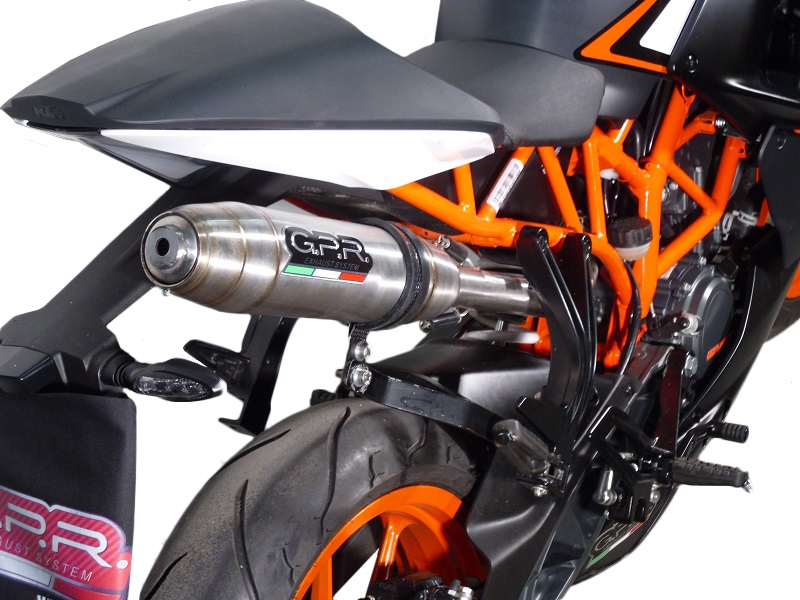 Escape compatible con Ktm Rc 125 2014-2016, Deeptone Inox, Escape legal, homologado, silenciador con db killer desmontable y tubo de conexión específico 