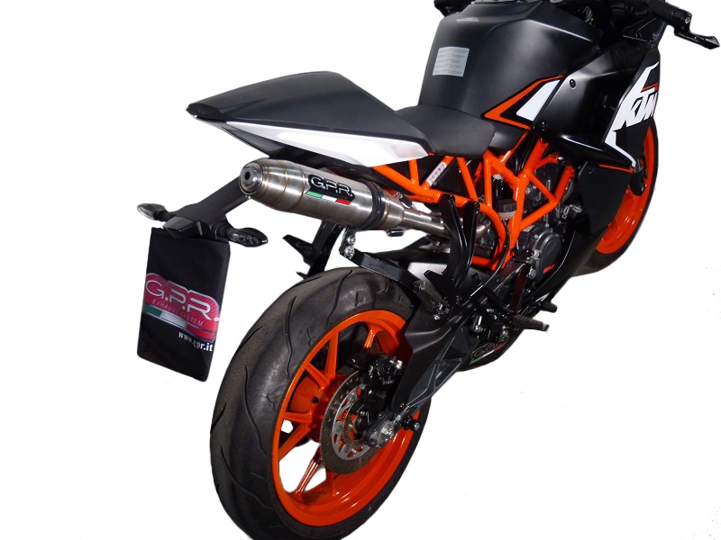 Escape compatible con Ktm Rc 125 2014-2016, Deeptone Inox, Escape legal, homologado, silenciador con db killer desmontable y tubo de conexión específico 