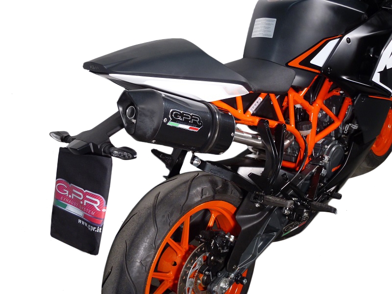 Escape compatible con Ktm Rc 200 2014-2021, Deeptone Inox, Escape legal, homologado, silenciador con db killer desmontable y tubo de conexión específico 