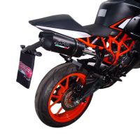 Escape compatible con Ktm Rc 125 2014-2016, Furore Nero, Escape racing, silenciador con tubo de conexion, articulo sin homologacion 