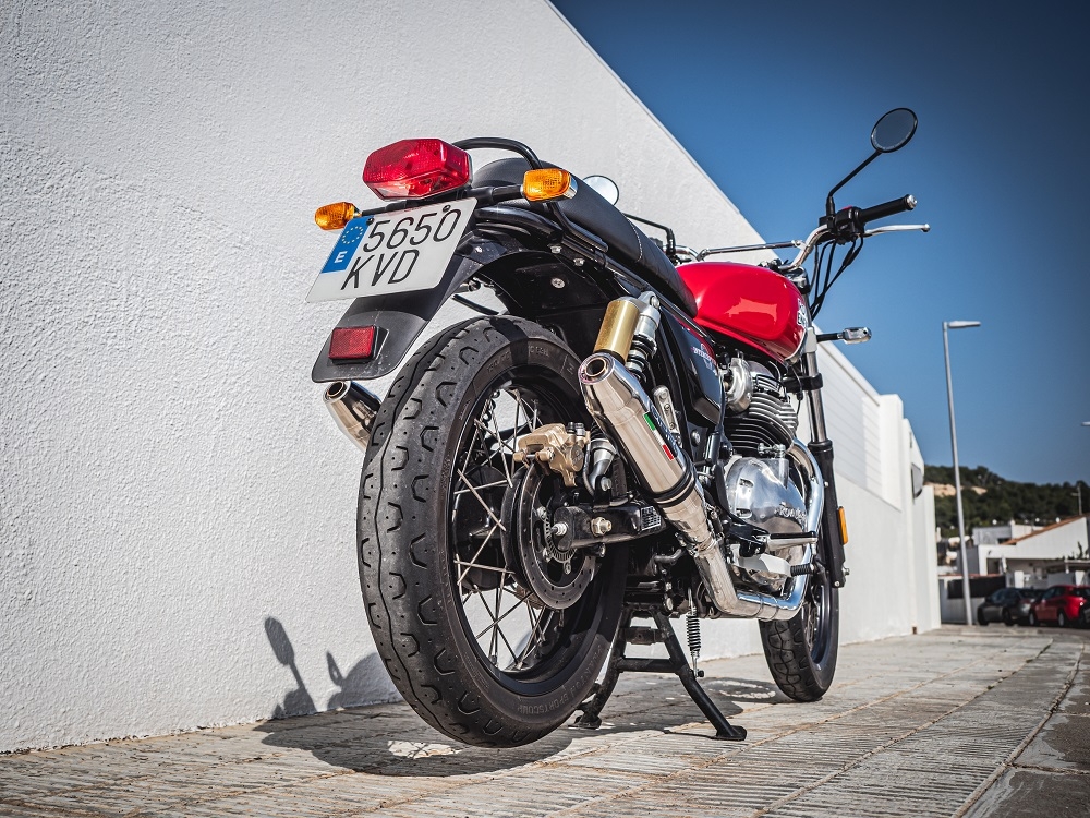 Escape compatible con Royal Enfield Continental 650 2019-2020, Deeptone Inox, Escape doble, no legal para los países miembros de la UE, incluidos los db killers extraíbles y los tubos de unión 
