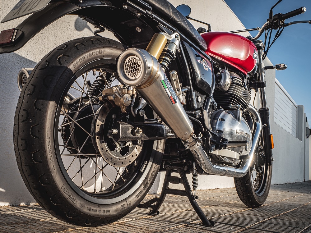 Escape compatible con Royal Enfield Interceptor 650 2019-2020, Powercone Evo, Escape doble, no legal para los países miembros de la UE, incluidos los db killers extraíbles y los tubos de unión 