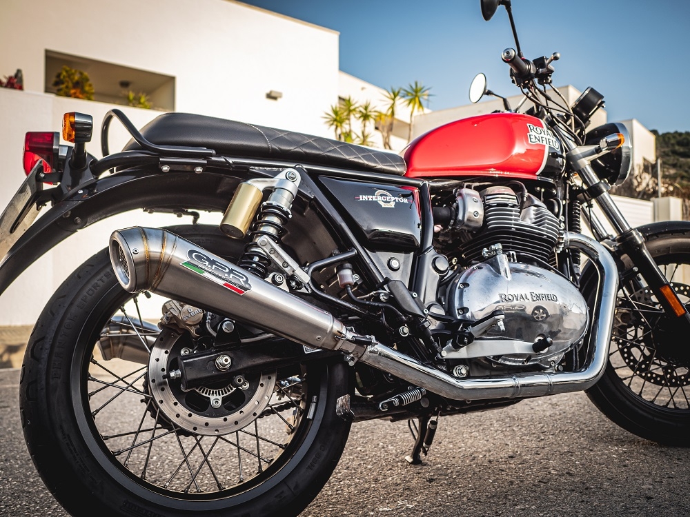 Escape compatible con Royal Enfield Interceptor 650 2019-2020, Powercone Evo, Escape doble, no legal para los países miembros de la UE, incluidos los db killers extraíbles y los tubos de unión 
