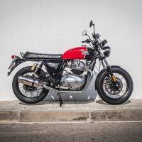 Escape compatible con Royal Enfield Interceptor 650 2019-2020, Satinox, Escape doble, no legal para los países miembros de la UE, incluidos los db killers extraíbles y los tubos de unión 
