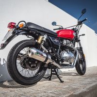 Escape compatible con Royal Enfield Interceptor 650 2019-2020, Satinox, Escape doble, no legal para los países miembros de la UE, incluidos los db killers extraíbles y los tubos de unión 