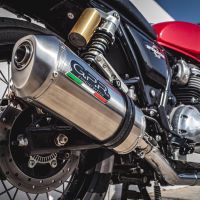 Escape compatible con Royal Enfield Interceptor 650 2019-2020, Satinox, Escape doble, no legal para los países miembros de la UE, incluidos los db killers extraíbles y los tubos de unión 