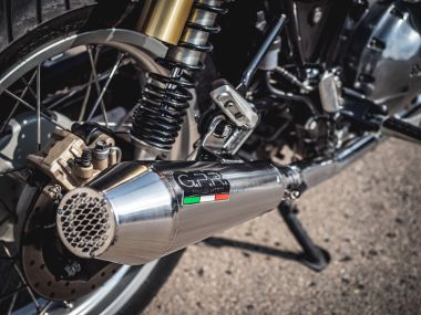 Escape compatible con Lambretta Lambretta 125 - 150 Milano 2012-2014, Ultracone lucido, Escape completo homologado y legal, incluido db killer extraíble 