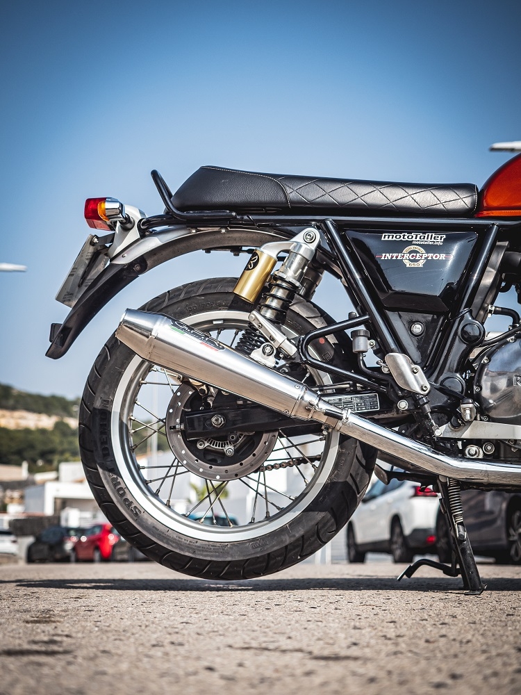 Escape compatible con Royal Enfield Interceptor 650 2019-2020, Ultracone, Escape doble, no legal para los países miembros de la UE, incluidos los db killers extraíbles y los tubos de unión 