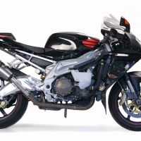 Escape compatible con Aprilia Tuono R 1000 Factory 2006-2010, Gpe Ann. titanium, Par de terminales de escape homologados, con db killer extraíbles y tubos de conexión específicos 