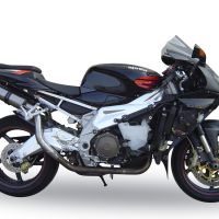 Escape compatible con Aprilia Rsv 1000 R Factory 2006-2010, Gpe Ann. titanium, Par de terminales de escape homologados, con db killer extraíbles y tubos de conexión específicos 