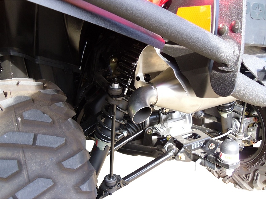 Escape compatible con Polaris Sportsman Xp 850 - Xp 850 Forest 2010-2014, Power Bomb, Escape legal, homologado, silenciador con db killer desmontable y tubo de conexión específico 