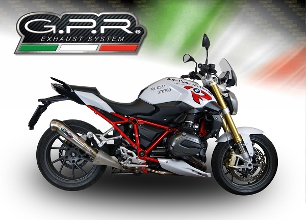 Escape compatible con Bmw R 1200 R 2015 Lc 2015-2016, Powercone Evo, Escape legal, homologado, silenciador con db killer desmontable y tubo de conexión específico 