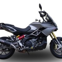 Escape compatible con Aprilia Caponord 1200 2013-2016, Furore Nero, Escape legal, homologado, silenciador con db killer desmontable y tubo de conexión específico 