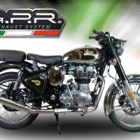 Escape compatible con Royal Enfield Continental GT 535 2014-2016, Deeptone Inox, Escape racing, silenciador con db killer y tubos de conexión 