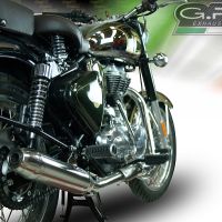 Escape compatible con Royal Enfield Continental GT 535 2014-2016, Deeptone Inox, Escape racing, silenciador con db killer y tubos de conexión 