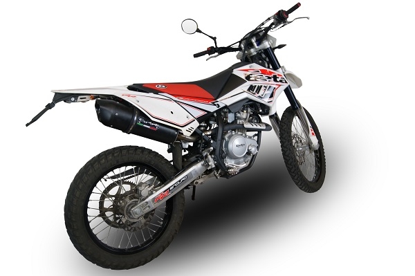 Escape compatible con Beta RR 125 Enduro Lc 4t 2010-2018, Furore Nero, Escape legal, homologado, silenciador con db killer desmontable y tubo de conexión específico 
