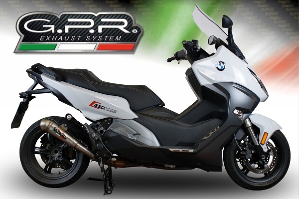 Escape compatible con Bmw C 650 Sport 2016-2020, Powercone Evo, Escape legal, homologado, silenciador con db killer desmontable y tubo de conexión específico 