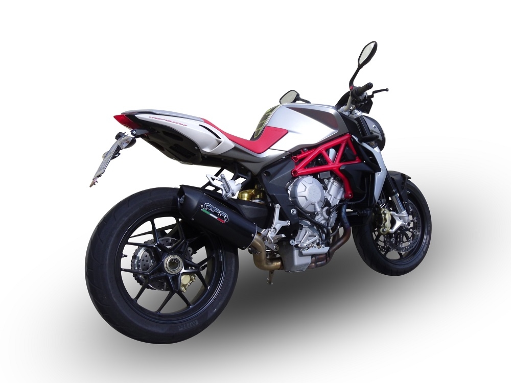 Escape compatible con Mv Agusta Brutale 800 Dragster 2017-2020, Furore Evo4 Nero, Escape homologaedo, legal para mercados fuera de la UE, incluido tubo de enlace y db killer extraíble 