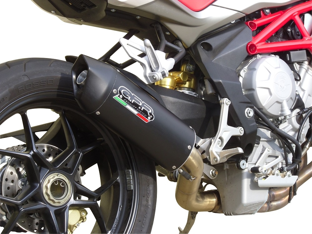 Escape compatible con Mv Agusta Brutale 800 Dragster 2017-2020, Furore Evo4 Nero, Escape homologaedo, legal para mercados fuera de la UE, incluido tubo de enlace y db killer extraíble 
