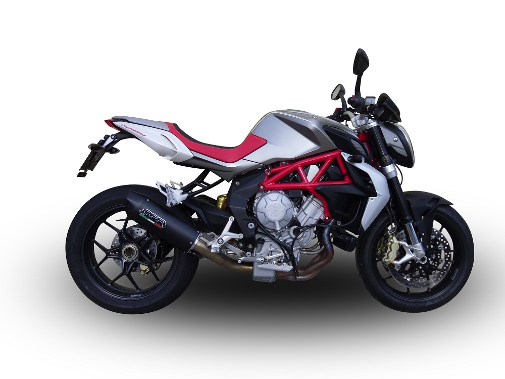Escape compatible con Mv Agusta Brutale 800 Dragster 2017-2020, Furore Evo4 Nero, Escape homologaedo, legal para mercados fuera de la UE, incluido tubo de enlace y db killer extraíble 