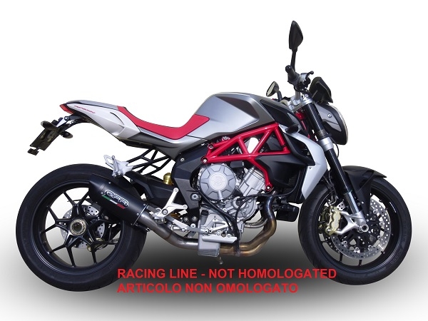 Escape compatible con Mv Agusta Brutale 800 2017-2020, Furore Evo4 Nero, Escape homologaedo, legal para mercados fuera de la UE, incluido tubo de enlace y db killer extraíble 