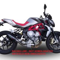 Escape compatible con Mv Agusta Brutale 800 2017-2020, Furore Evo4 Nero, Escape homologaedo, legal para mercados fuera de la UE, incluido tubo de enlace y db killer extraíble 