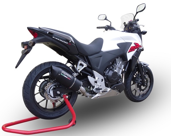 Escape compatible con Honda Cb 500 X 2013-2015, Furore Nero, Escape legal, homologado, silenciador con db killer desmontable y tubo de conexión específico 