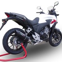 Escape compatible con Honda Cb 500 X 2013-2015, Furore Nero, Escape legal, homologado, silenciador con db killer desmontable y tubo de conexión específico 