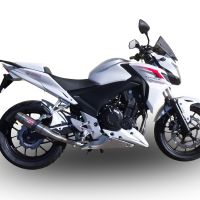 Escape compatible con Honda Cb 400 F 2013-2015, Deeptone Inox, Escape legal, homologado, silenciador con db killer desmontable y tubo de conexión específico 