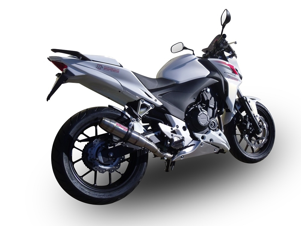 Escape compatible con Honda Cb 400 F 2013-2015, Deeptone Inox, Escape legal, homologado, silenciador con db killer desmontable y tubo de conexión específico 