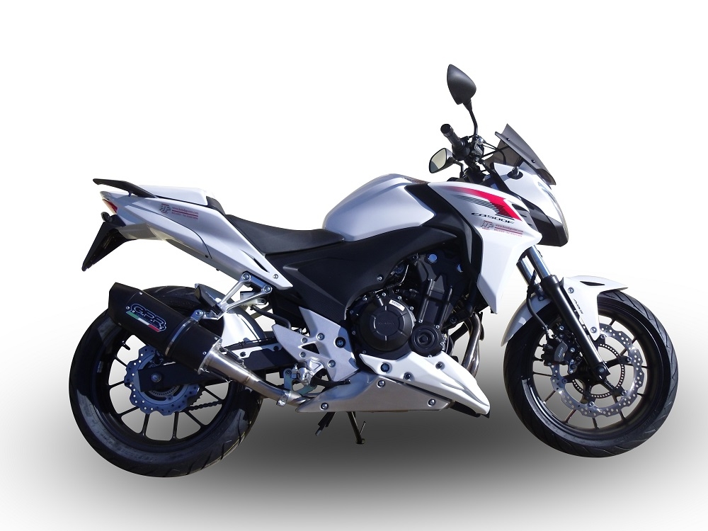 Escape compatible con Honda Cb 400 F 2013-2015, Furore Nero, Escape legal, homologado, silenciador con db killer desmontable y tubo de conexión específico 