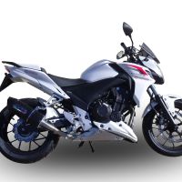 Escape compatible con Honda Cb 400 F 2013-2015, Furore Nero, Escape legal, homologado, silenciador con db killer desmontable y tubo de conexión específico 