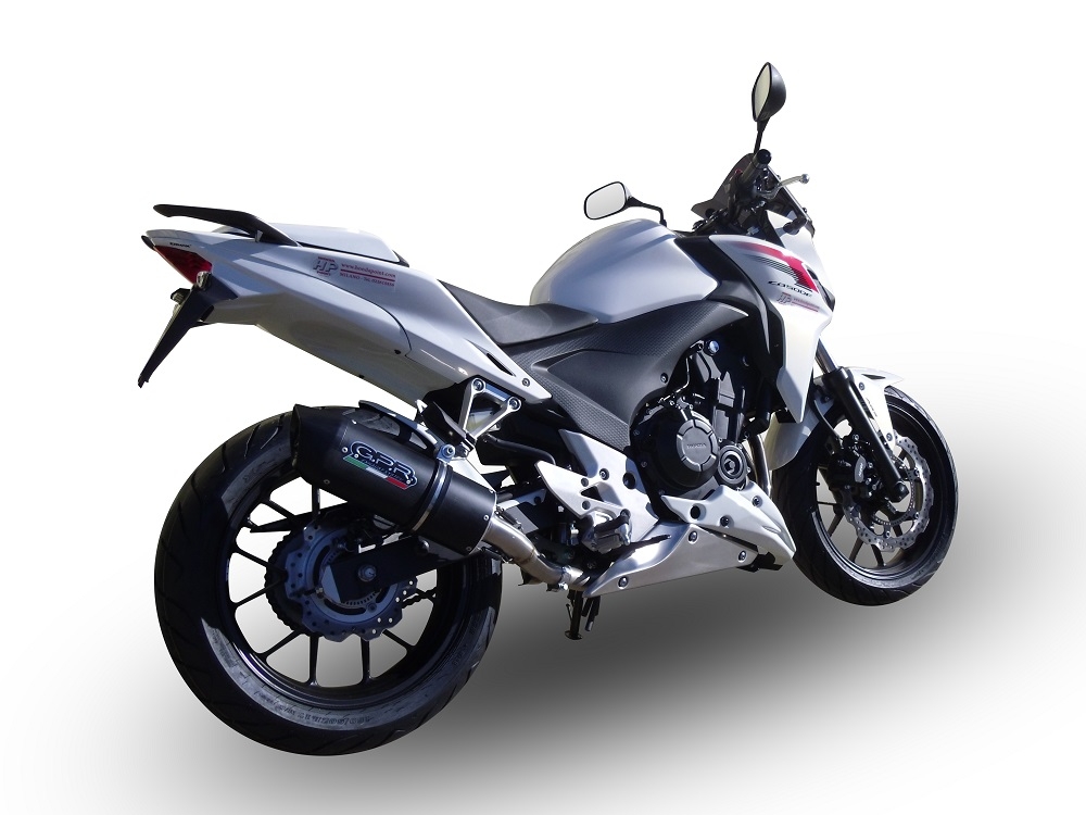 Escape compatible con Honda Cb 400 F 2013-2015, Furore Nero, Escape legal, homologado, silenciador con db killer desmontable y tubo de conexión específico 