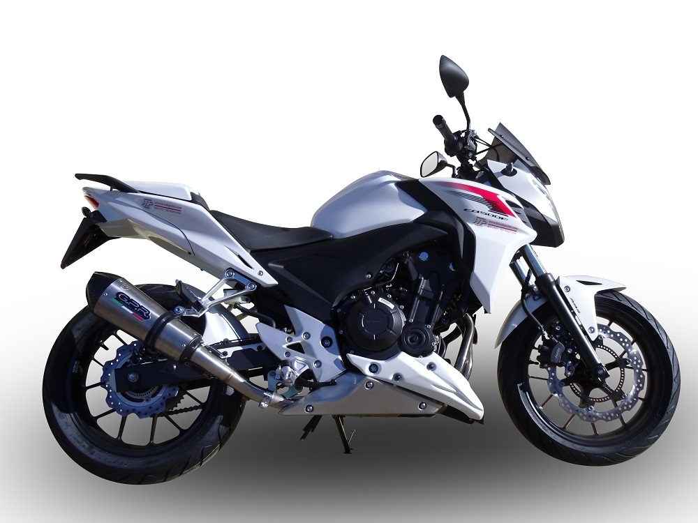 Escape compatible con Honda Cb 400 F 2013-2015, Gpe Ann. titanium, Escape legal, homologado, silenciador con db killer desmontable y tubo de conexión específico 