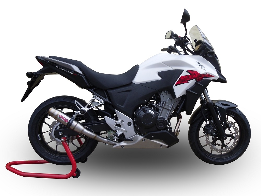 Escape compatible con Honda Cb 400 X 2019-2025, Deeptone Inox, Escape legal, homologado, silenciador con db killer desmontable y tubo de conexión específico 