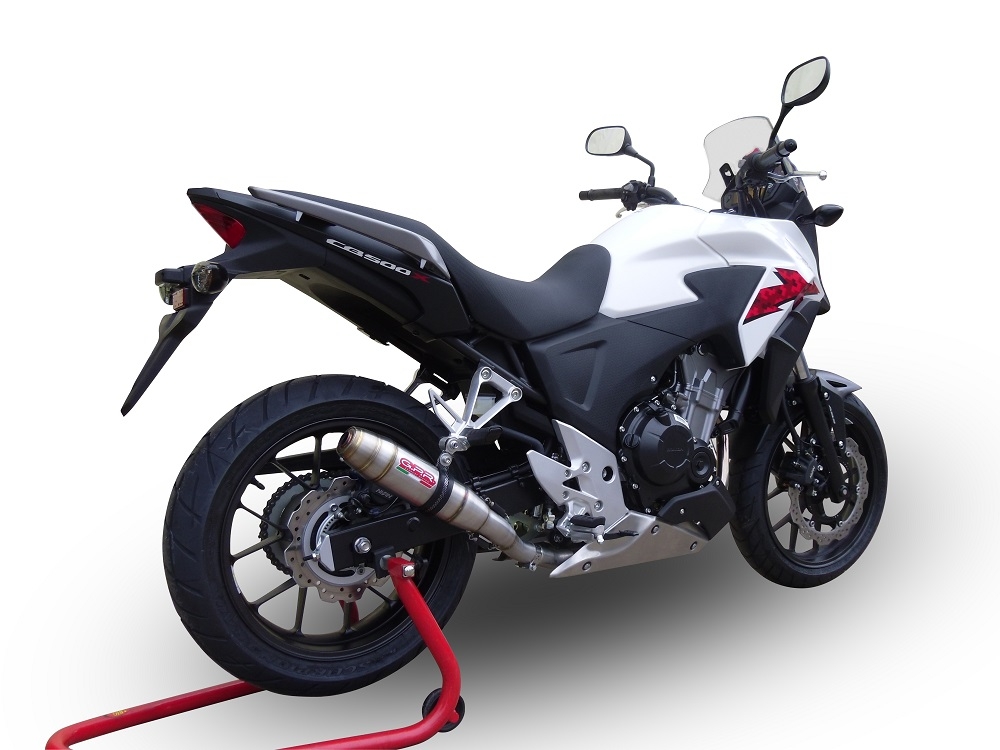 Escape compatible con Honda Cb 400 X 2019-2025, Deeptone Inox, Escape legal, homologado, silenciador con db killer desmontable y tubo de conexión específico 