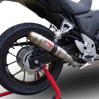 Escape compatible con Honda Cb 400 X 2019-2025, Deeptone Inox, Escape legal, homologado, silenciador con db killer desmontable y tubo de conexión específico 