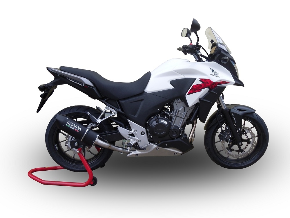 Escape compatible con Honda Cb 500 X 2013-2015, Furore Nero, Escape legal, homologado, silenciador con db killer desmontable y tubo de conexión específico 