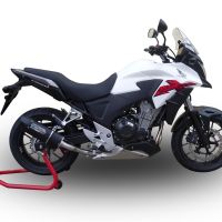 Escape compatible con Honda Cb 500 X 2013-2015, Furore Nero, Escape legal, homologado, silenciador con db killer desmontable y tubo de conexión específico 