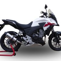 Escape compatible con Honda Cb 400 X 2016-2018, GP Evo4 Titanium, Escape legal, homologado, silenciador con db killer desmontable y tubo de conexión específico 
