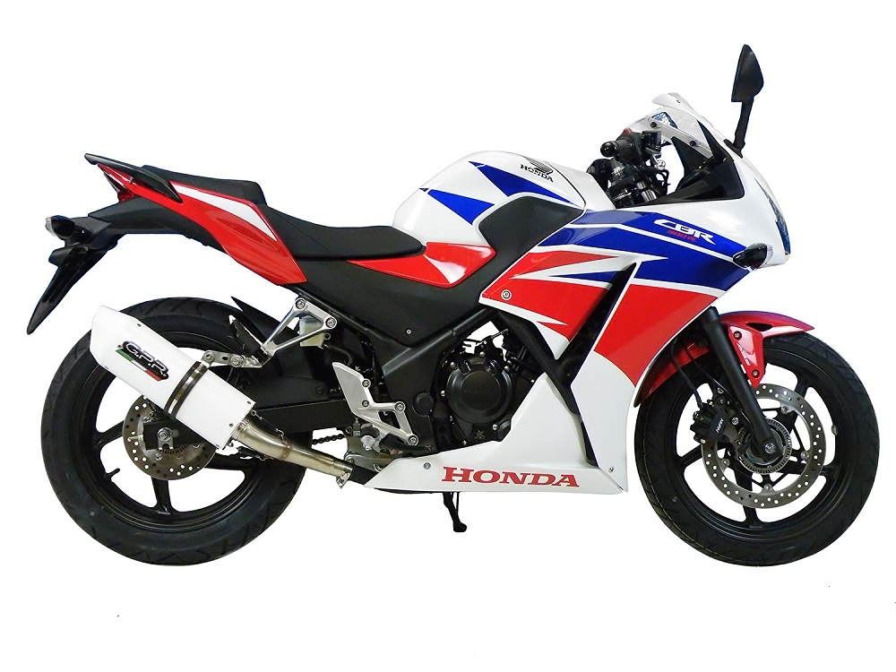 Escape compatible con Honda Cbr 300 R 2014-2016, Albus Ceramic, Escape legal, homologado, silenciador con db killer desmontable y tubo de conexión específico 