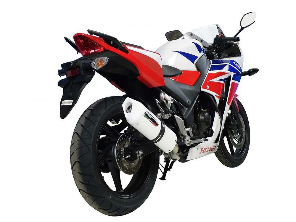 Escape compatible con Honda Cbr 300 R 2014-2016, Albus Ceramic, Escape legal, homologado, silenciador con db killer desmontable y tubo de conexión específico 