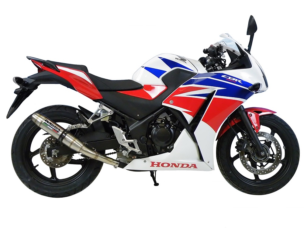Escape compatible con Honda Cbr 300 R 2014-2016, Deeptone Inox, Escape legal, homologado, silenciador con db killer desmontable y tubo de conexión específico 