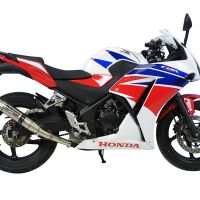 Escape compatible con Honda Cbr 300 R 2014-2016, Deeptone Inox, Escape legal, homologado, silenciador con db killer desmontable y tubo de conexión específico 