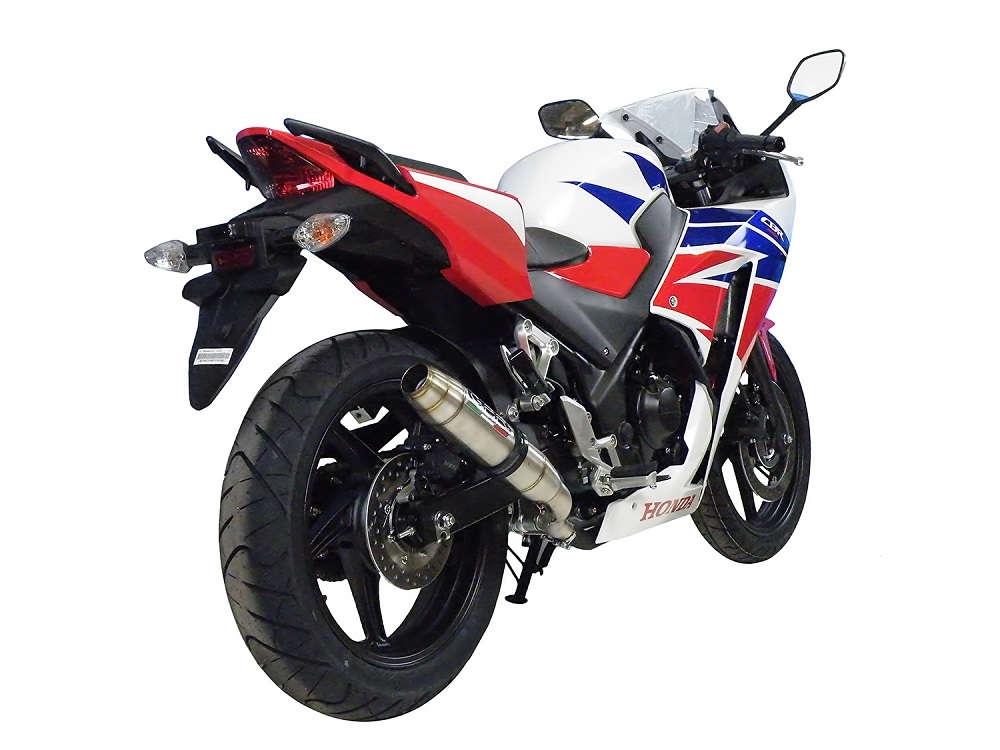 Escape compatible con Honda Cbr 300 R 2014-2016, Deeptone Inox, Escape legal, homologado, silenciador con db killer desmontable y tubo de conexión específico 